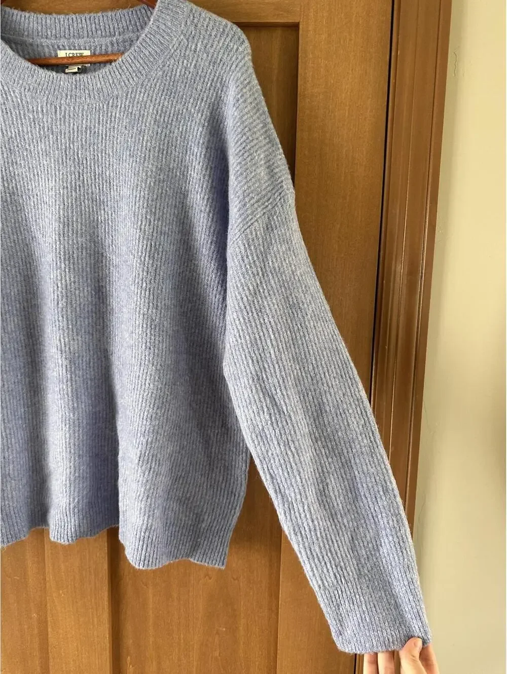 J.Crew Extra Soft Wool Blend Crewneck Pullover Sweater Blue Women’s size Large